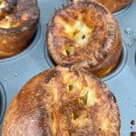 Easy Yorkshire Puddings baked close up