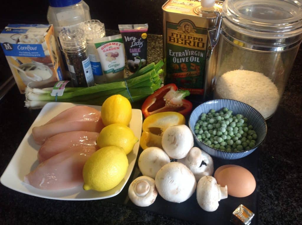Easy lemon chicken with egg fried rice
