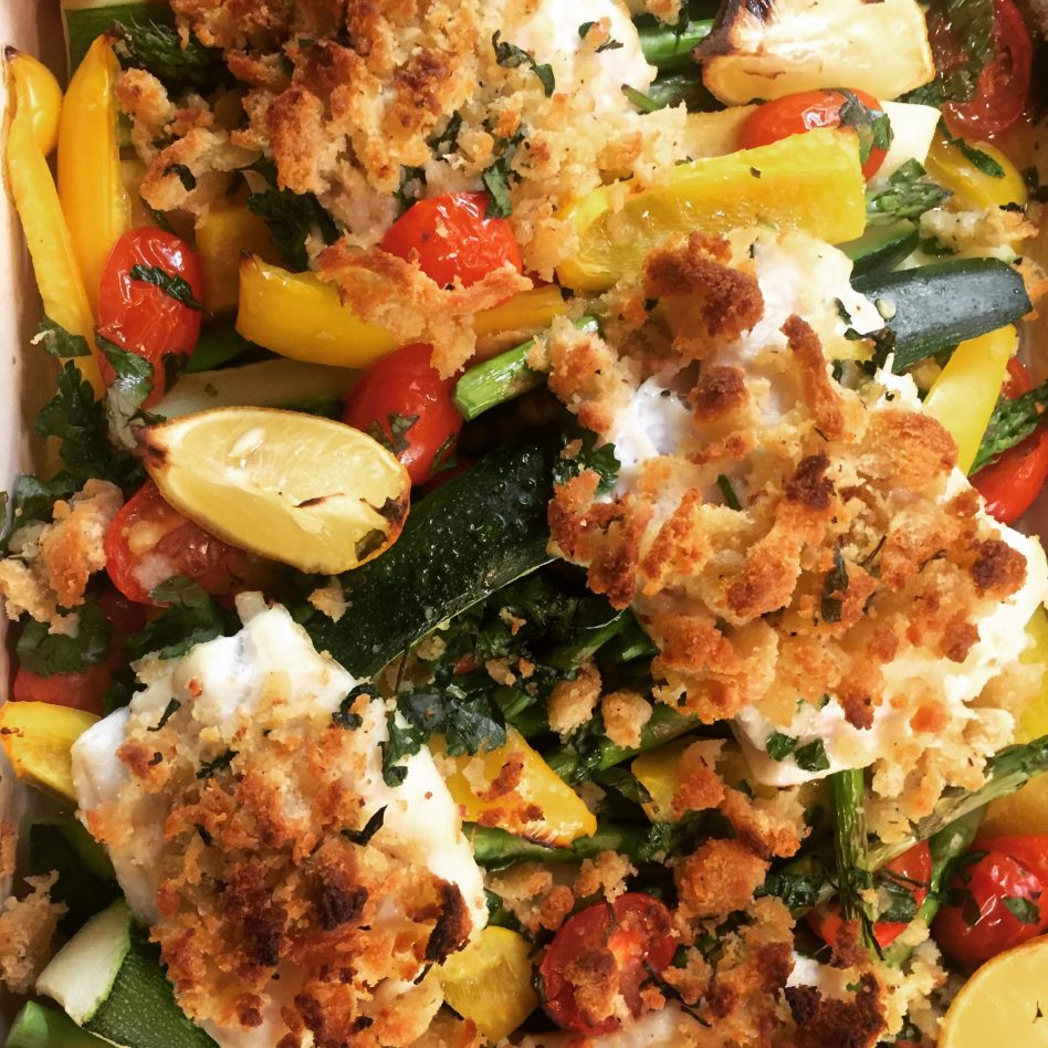 Cod Bake, spicy – with courgettes