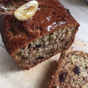 Banana Loaf Cake with Dates & Walnuts