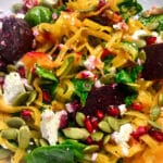 Beetroot & Feta Salad with butternut squash noodles - served