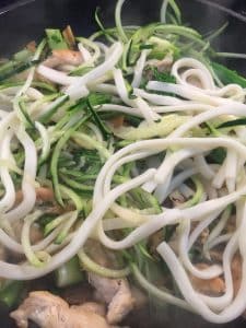 noodles and courgette