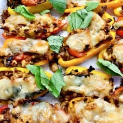 Turkey stuffed peppers with cheese