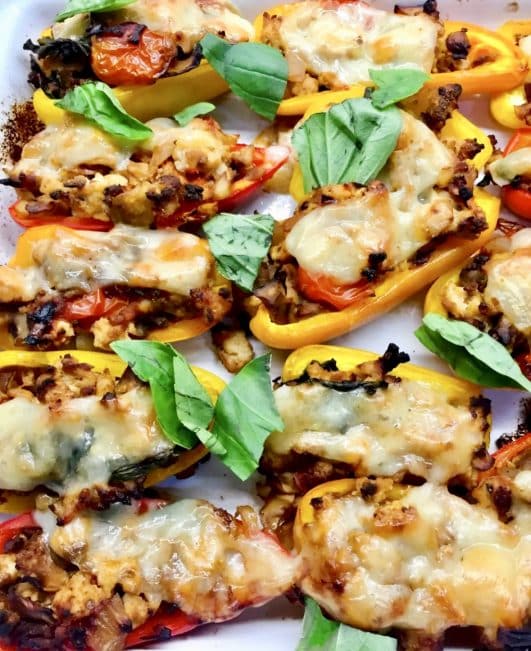 Turkey stuffed peppers with cheese 