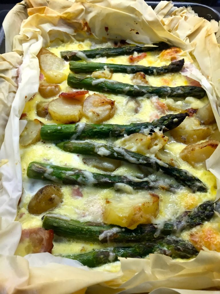 Asparagus & Jersey Royals Filo Tart