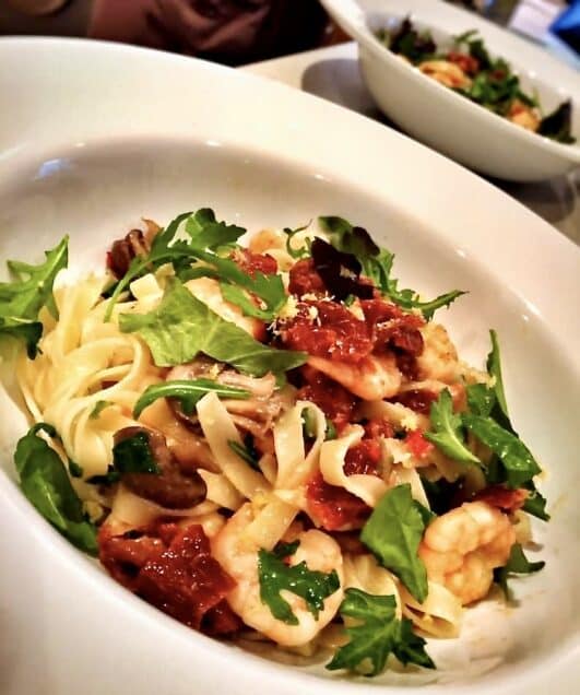 A plate of Prawn Pasta