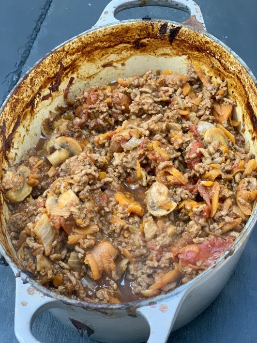 Cottage Pie Slimming World - cooked Mince