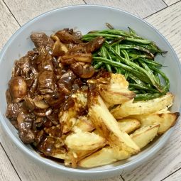 Steak Strips and cheesy wedges