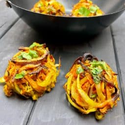 Healthy Onion Bhaji - served