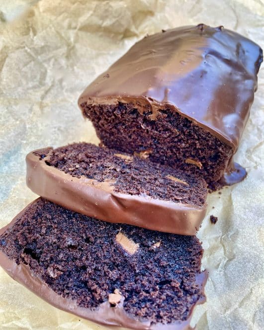 Chocoate Loaf Cake - Cut through section