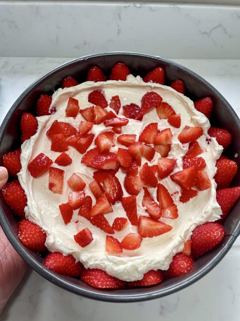 Strawberry cheesecake construction no bake 