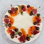 Top view of finished Christmas Cheesecake