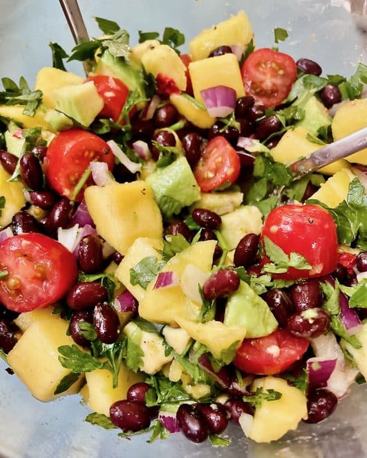 Bowl of mango & blacken salad