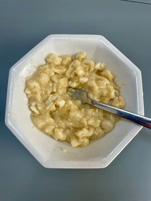 Mashed bananas for Muffins