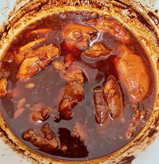 Honey Garlic Chicken cooked in the slow cooker 