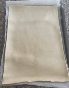 Puff pastry unrolled