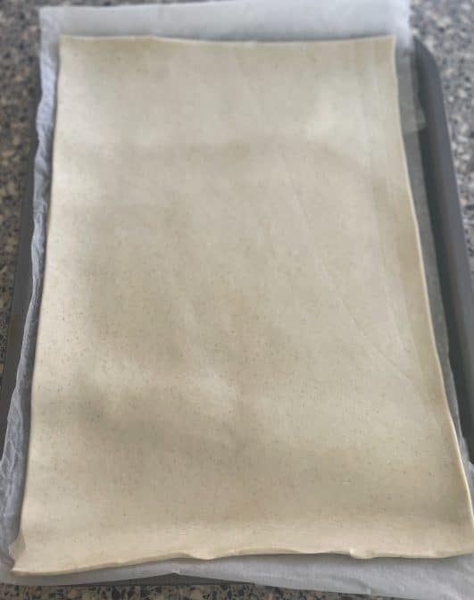 Puff pastry unrolled 