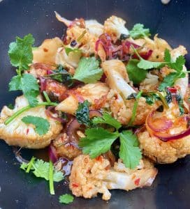 Bang Bang Cauliflower served