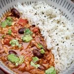 Turkey chilli served with rice