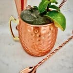 Moscow Mule Cocktail served in a copper mug