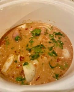 Slow Cooker Chicken Curry shown before cook