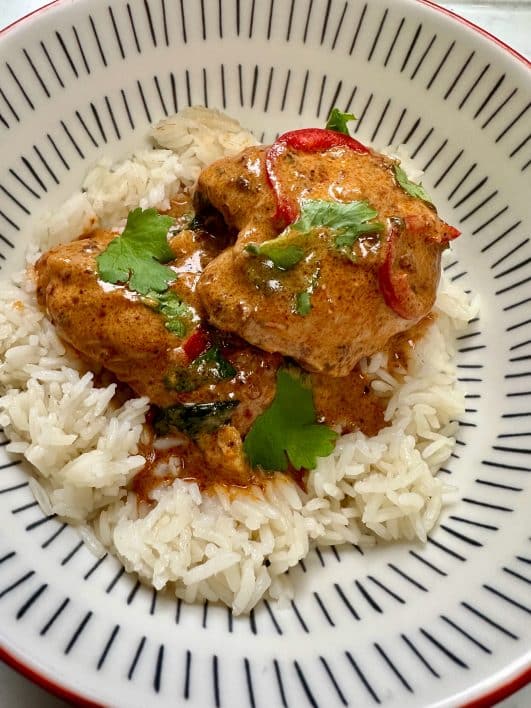 Thai Red Curry served with rice 