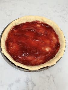 Tart tined with Jam & Pastry for Bakewell Tart