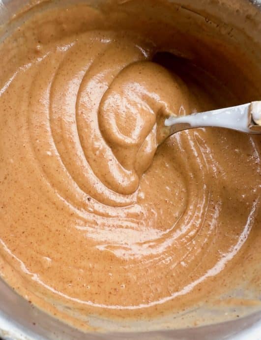 A pan of peanut sauce 