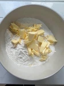 Butter flour sugar cherry scones
