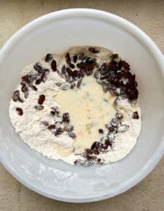 scone ingredients in a mixing bowl