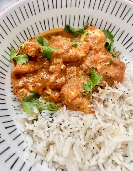 Slow Cooker Chicken Tikka Masala - served