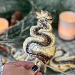Baked Puff pastry Christmas Tree with Nutella
