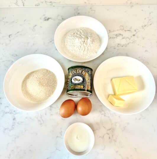 Ingredients for Golden Syrup Loaf Cake