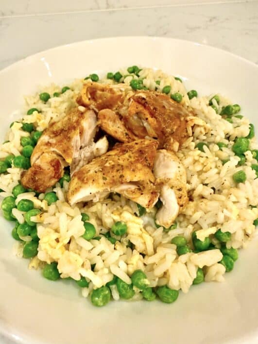 Buffalo Chicken served with rice