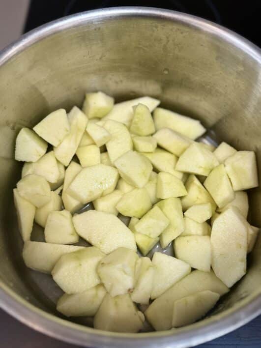 Chopped apples for Eves pudding