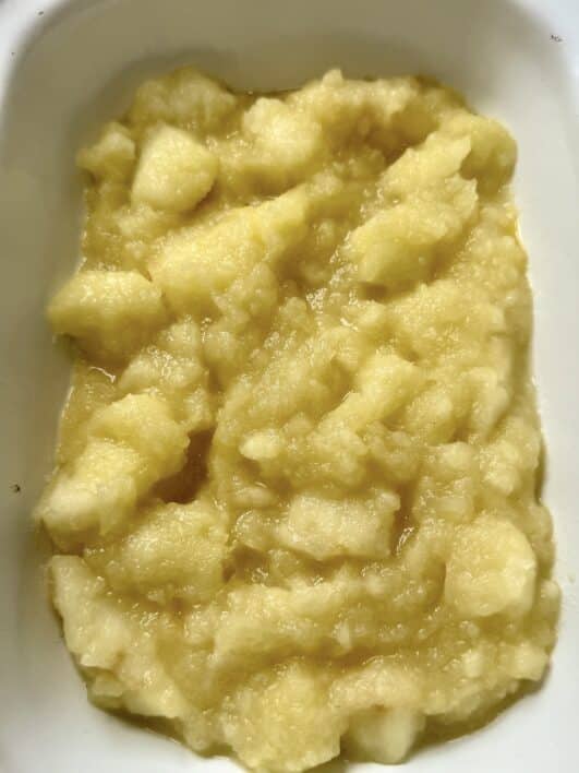 Eve's pudding baked and served 